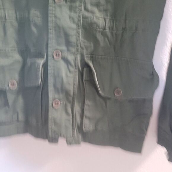 Kirra Basic Womens Size XS Dark Olive Green Full Zip Utility Jacket Pockets - Picture 5 of 10